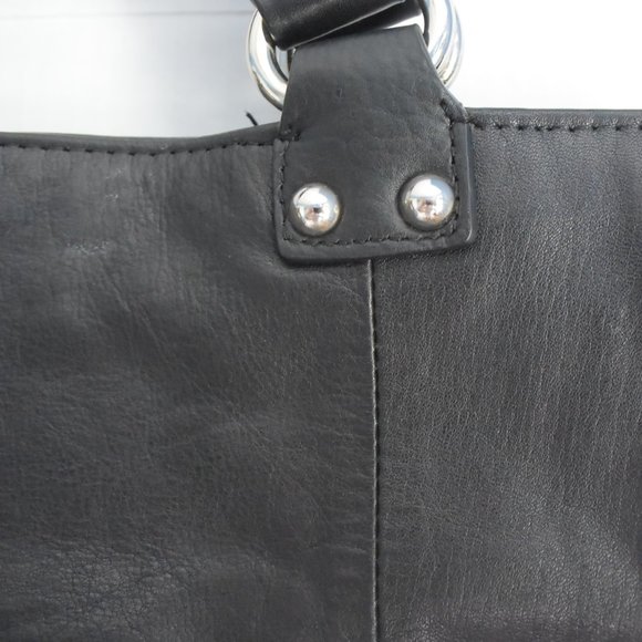 Large Calvin Klein Black Leather Tote Handbag Gently Used VG Condition - Picture 7 of 16